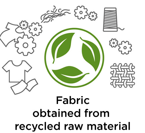 Fabrics obtained from recycled raw materials